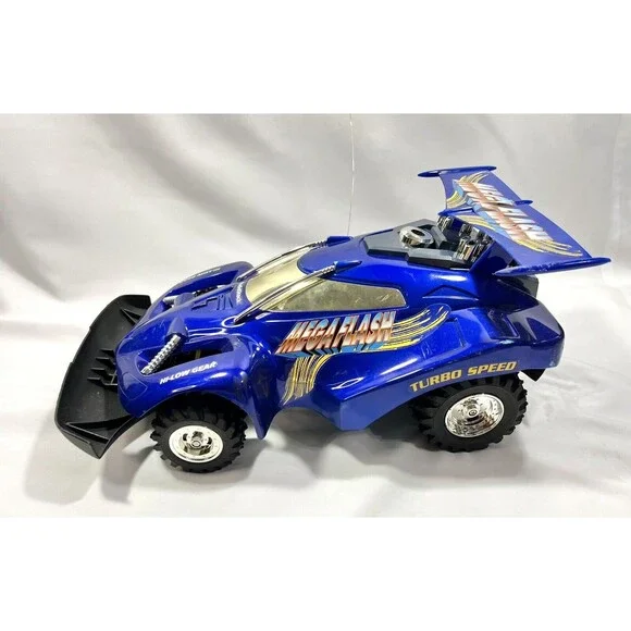 Vintage 1999 RADIOSHACK MEGAFLASH 9.6V Remote Control CAR Off Road Buggy w/ Box